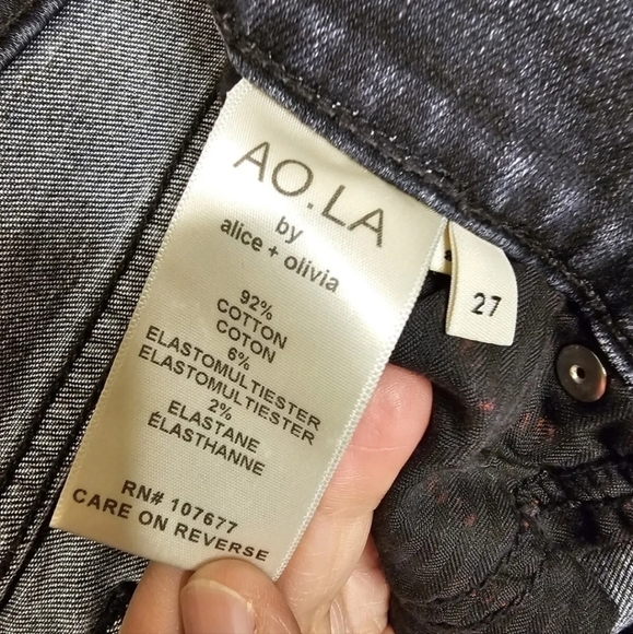 Alice+Olivia Black front zipper jeans size 27 - Picture 5 of 5